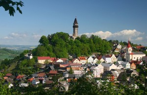 Stadt Štramberk und der Turm Trúba